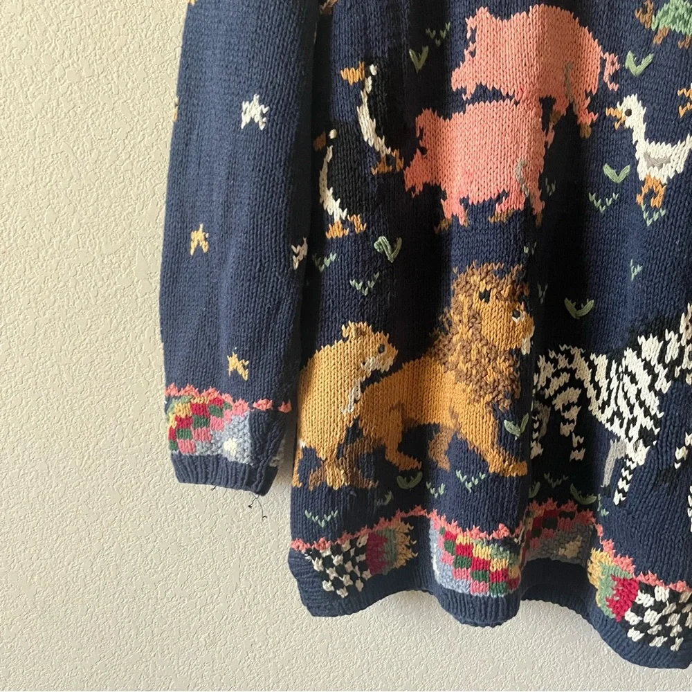 Northern Isles Hand Knit Vintage Cottagecore Chunky Oversized Crewneck Sweater L - Picture 4 of 8
